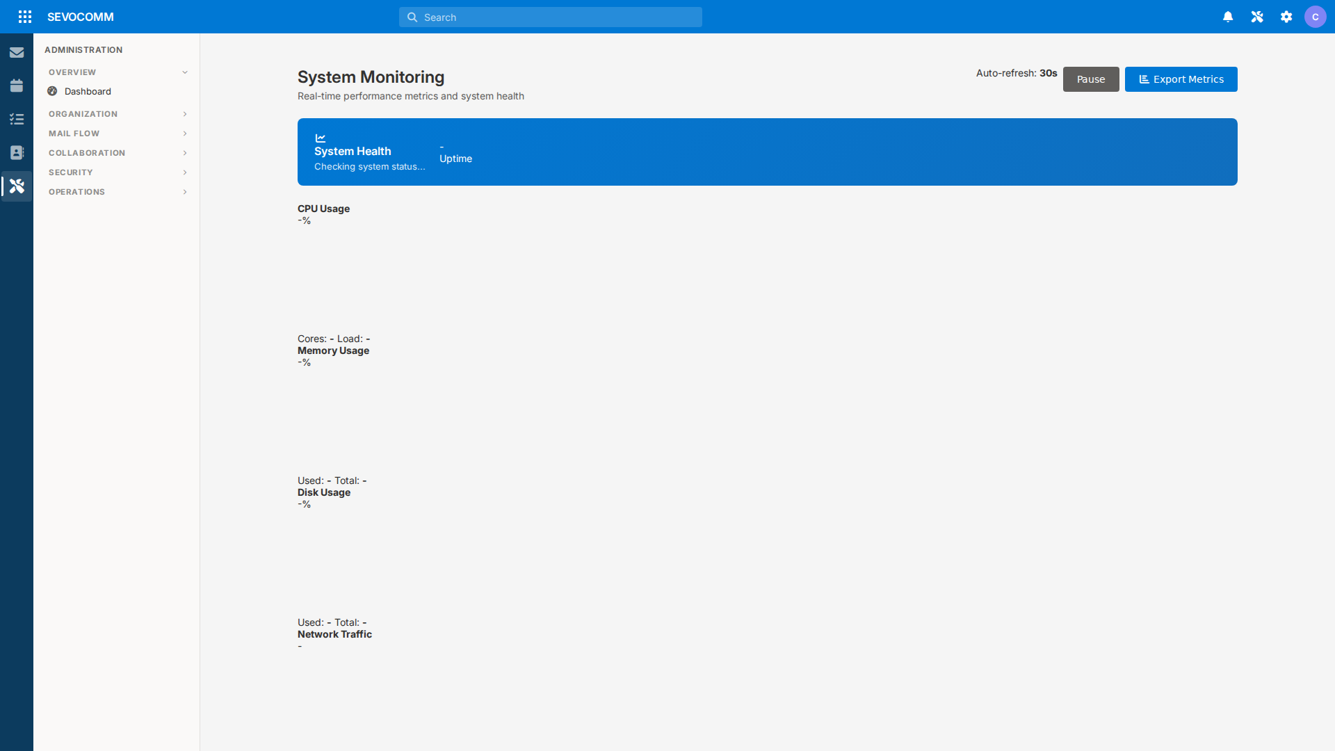 Integrated monitoring dashboard