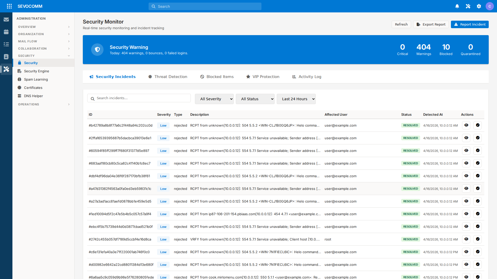 Continuous security event visibility